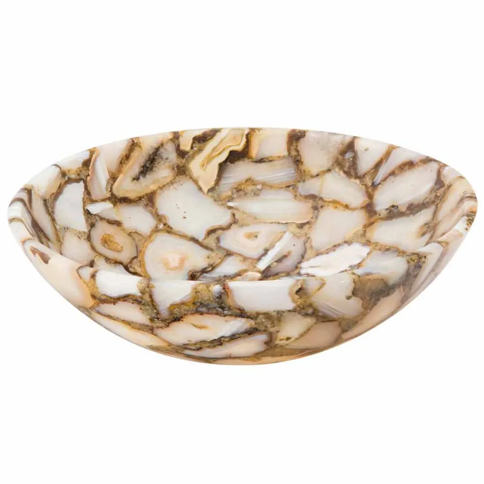 support en pierre ronde agate Mila Countertop, pièce unique Viadurini