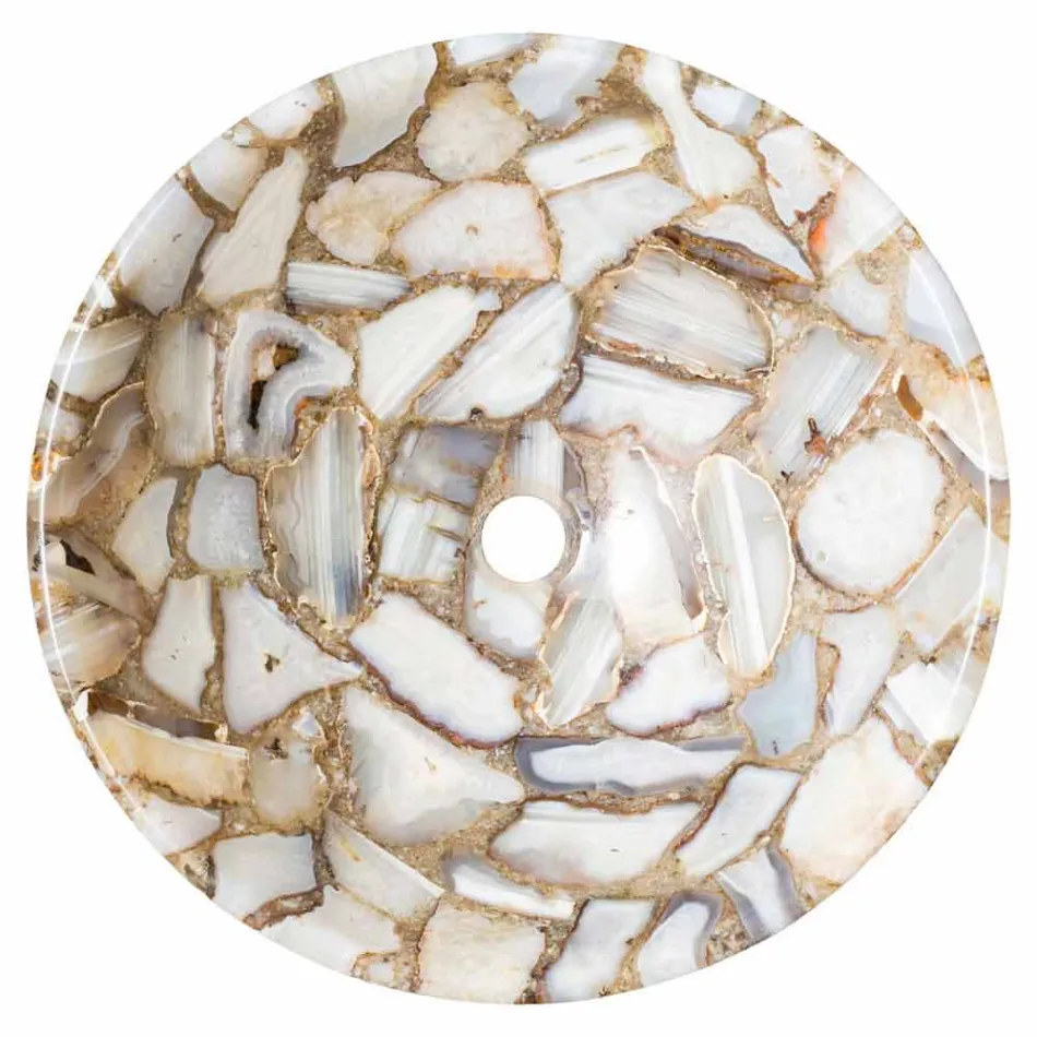 support en pierre ronde agate Mila Countertop, pièce unique Viadurini