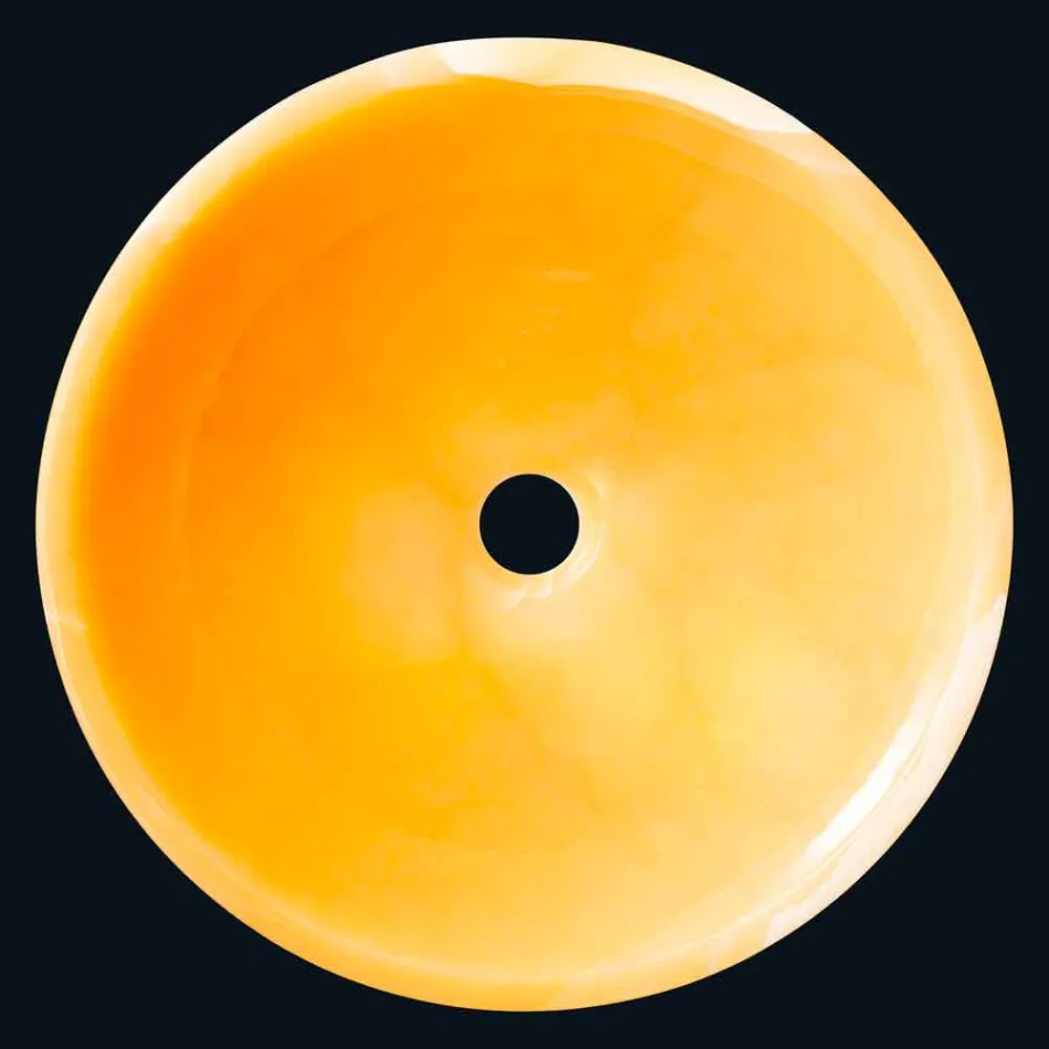 vasque ronde en onyx d'orange Aris Viadurini