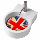 Plan de toilette circulaire lavé à la main / vasque suspendue fabriqué en Italie Tor Viadurini