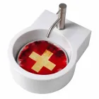 Plan de toilette circulaire lavé à la main / vasque suspendue fabriqué en Italie Tor Viadurini