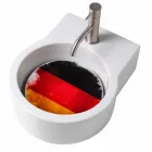 Plan de toilette circulaire lavé à la main / vasque suspendue fabriqué en Italie Tor Viadurini