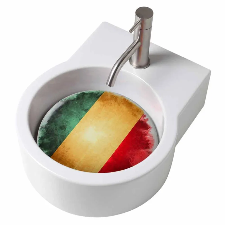 Plan de toilette circulaire lavé à la main / vasque suspendue fabriqué en Italie Tor Viadurini