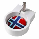 Plan de toilette circulaire lavé à la main / vasque suspendue fabriqué en Italie Tor Viadurini