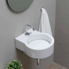 Plan de toilette circulaire lavé à la main / vasque suspendue fabriqué en Italie Tor Viadurini