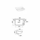 Lavabo suspendu en céramique de conception classique, fabriqué en Italie - Nausica Viadurini