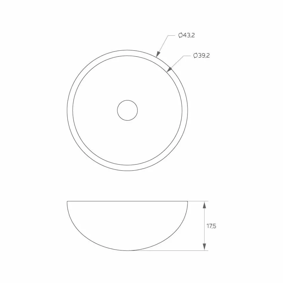 Lavabo suspendu circulaire autoportant fabriqué en Italie, Donnas Viadurini