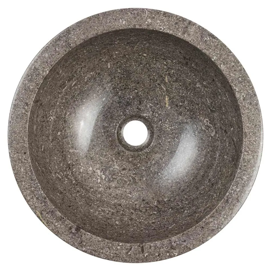 Lavabo à poser circulaire en marbre fait main, Bucine Viadurini