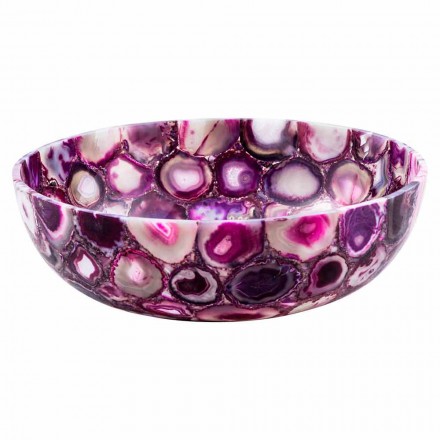 Évier de comptoir en pierre d'agate ronde - Buffalo Viadurini