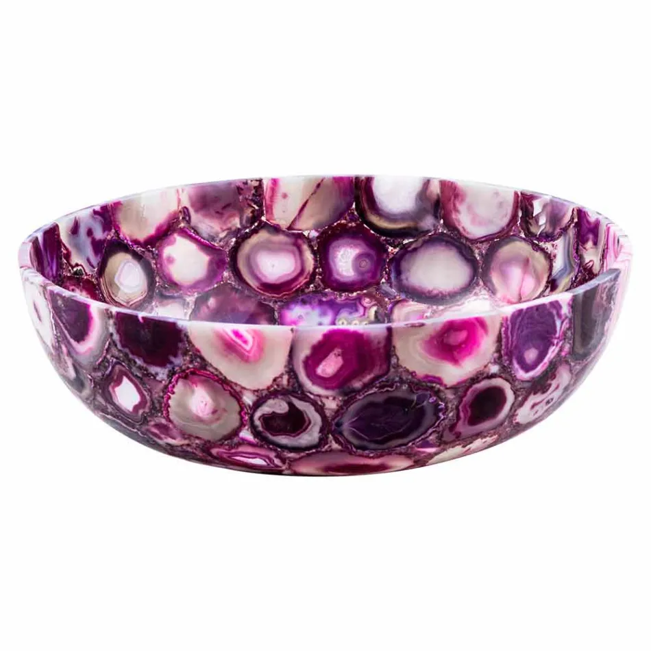 Évier de comptoir en pierre d'agate ronde - Buffalo Viadurini