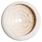 Lavabo circulaire en marbre blanc fait à la main, Bucciano Viadurini