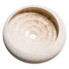 Lavabo circulaire en marbre blanc fait à la main, Bucciano Viadurini