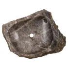 Lavabo à poser fait main en pierre de quartz fumé, Vigasio Viadurini