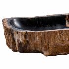 Evier de comptoir moderne fait main en bois fossile, Negrar Viadurini