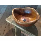 Vasque à poser moderne Vigevano en bois de teck naturel Viadurini