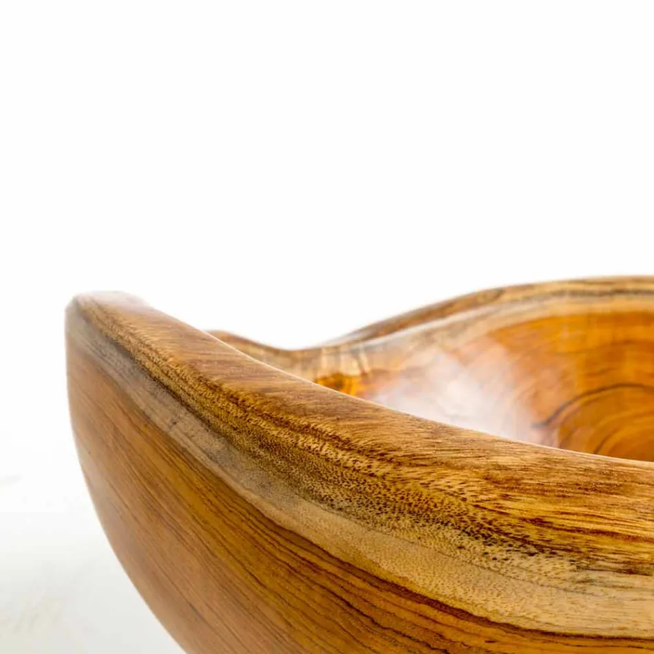 Vasque à poser moderne Vigevano en bois de teck naturel Viadurini