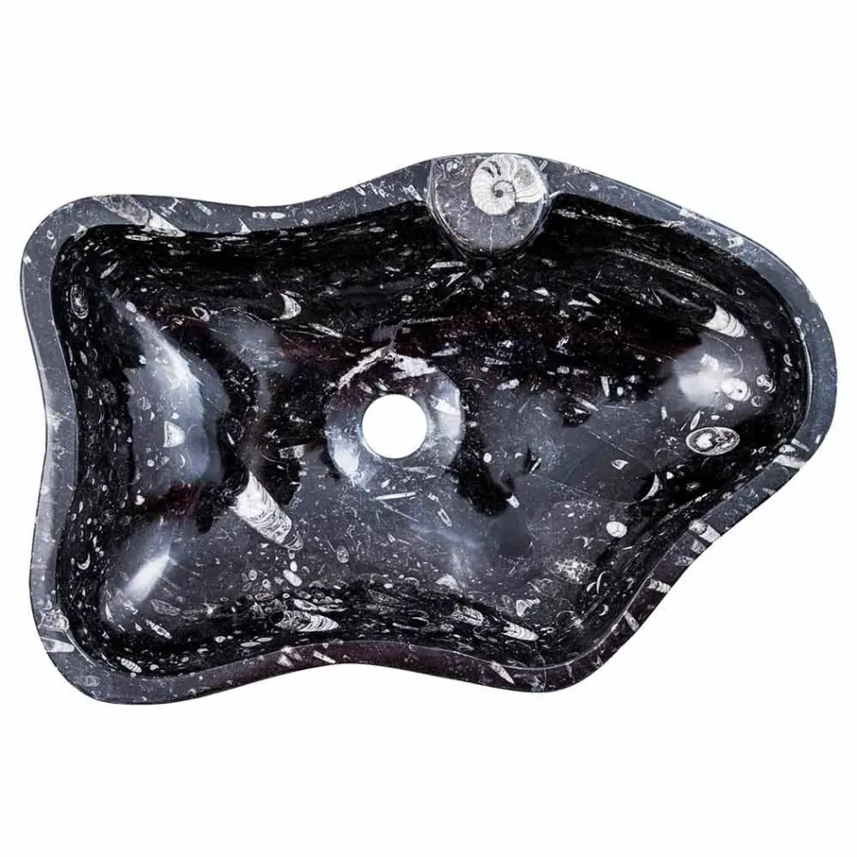 Évier de comptoir en marbre moderne avec des fossiles - Burgeo Viadurini