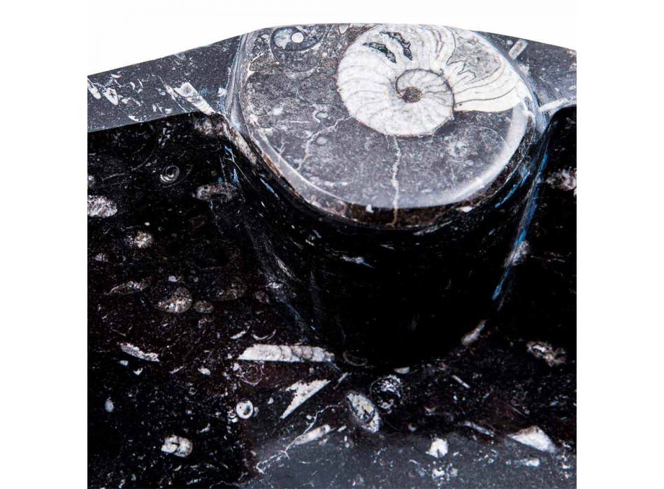 Évier de comptoir en marbre moderne avec des fossiles - Burgeo Viadurini