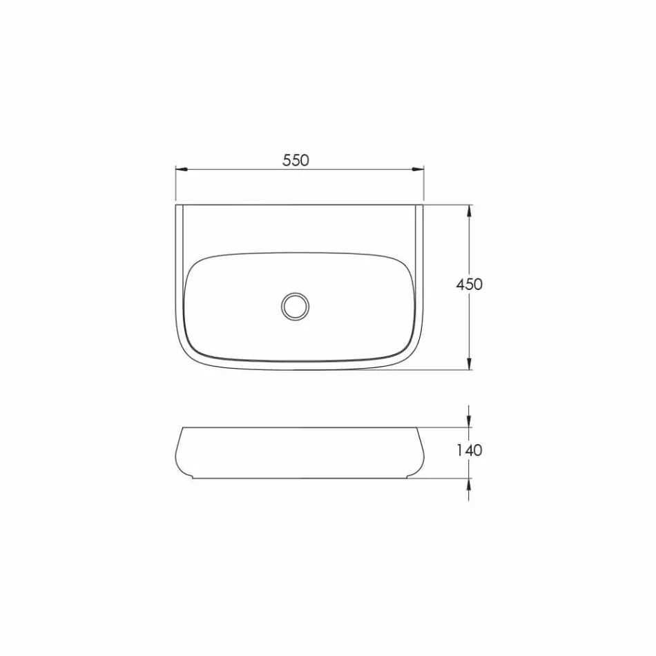 Évier en céramique sur pied ou mural en céramique L 55cm fabriqué en Italie, Gais Viadurini