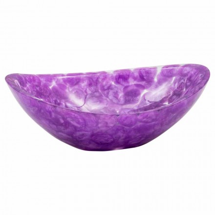 Lavabo design ovale en résine violette, Buonalbergo Viadurini
