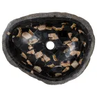 Lavabo à poser fait main en pierre de rivière, Palizzi Viadurini