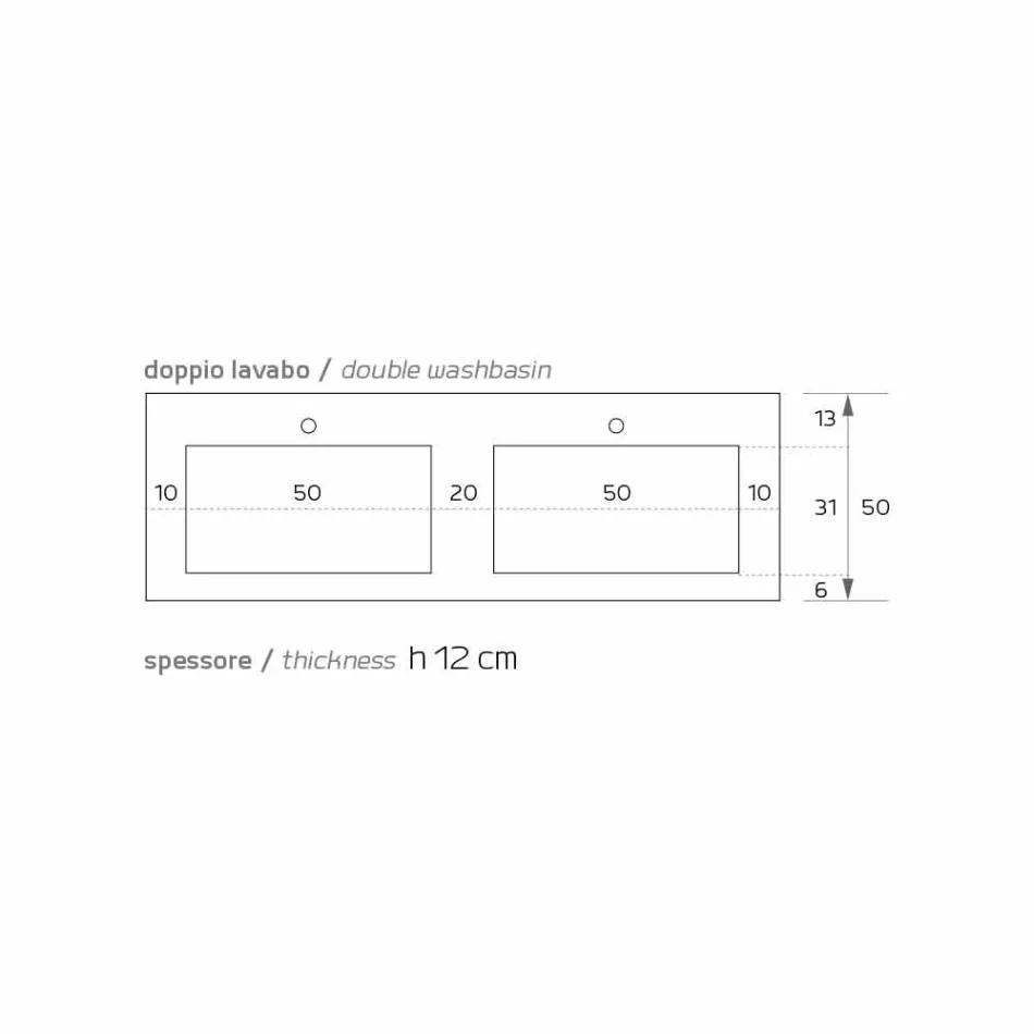 Evier double moderne à Luxolid made in Italy, Ruffano Viadurini