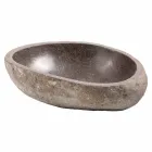 Evier de comptoir moderne en pierre de rivière faite à la main, Buriasco Viadurini