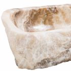Évier de comptoir moderne en pierre d'onyx à la main, Buttrio Viadurini