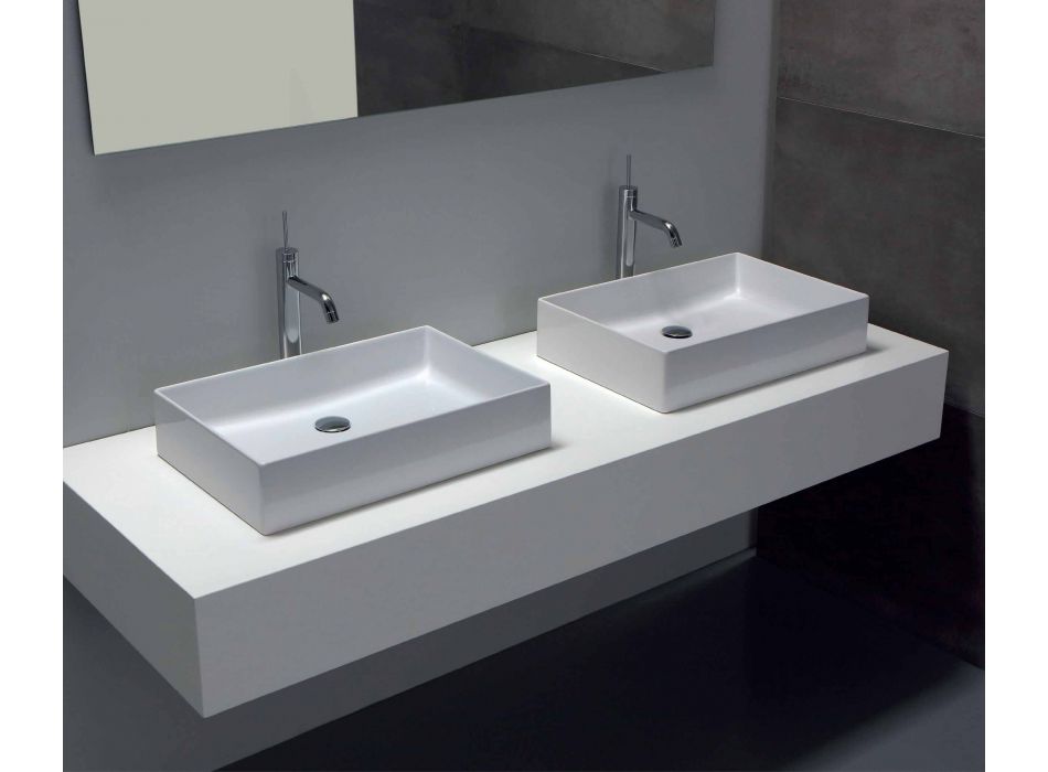 Plan de toilette design en céramique blanche ou colorée Leivi Viadurini