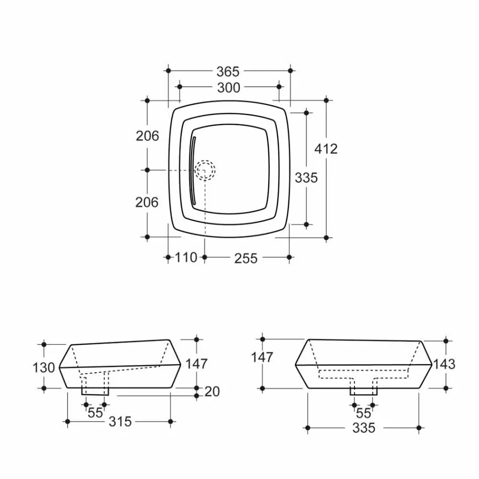 Lavabo design en céramique bronze fabriqué en Italie Simon Viadurini