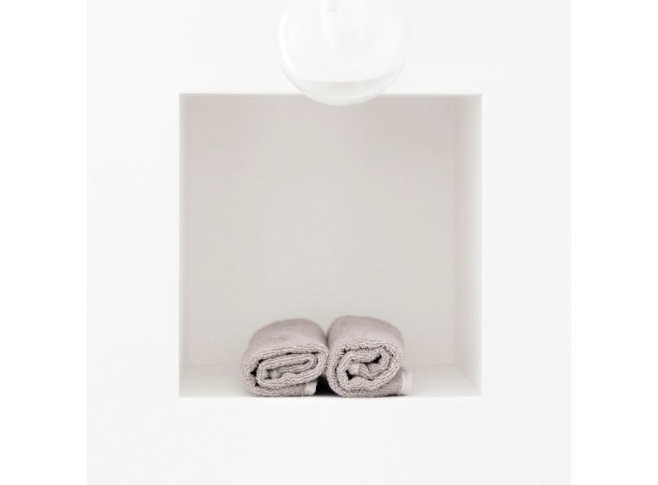 Débarbouillettes en éponge pour invités avec bordure en mélange de lin 6 pièces - Peigne Viadurini
