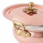 Pot de légumes avec couvercle en cuivre étamé fait à la main Fabriqué en Italie 24 cm - Mariacarla Viadurini