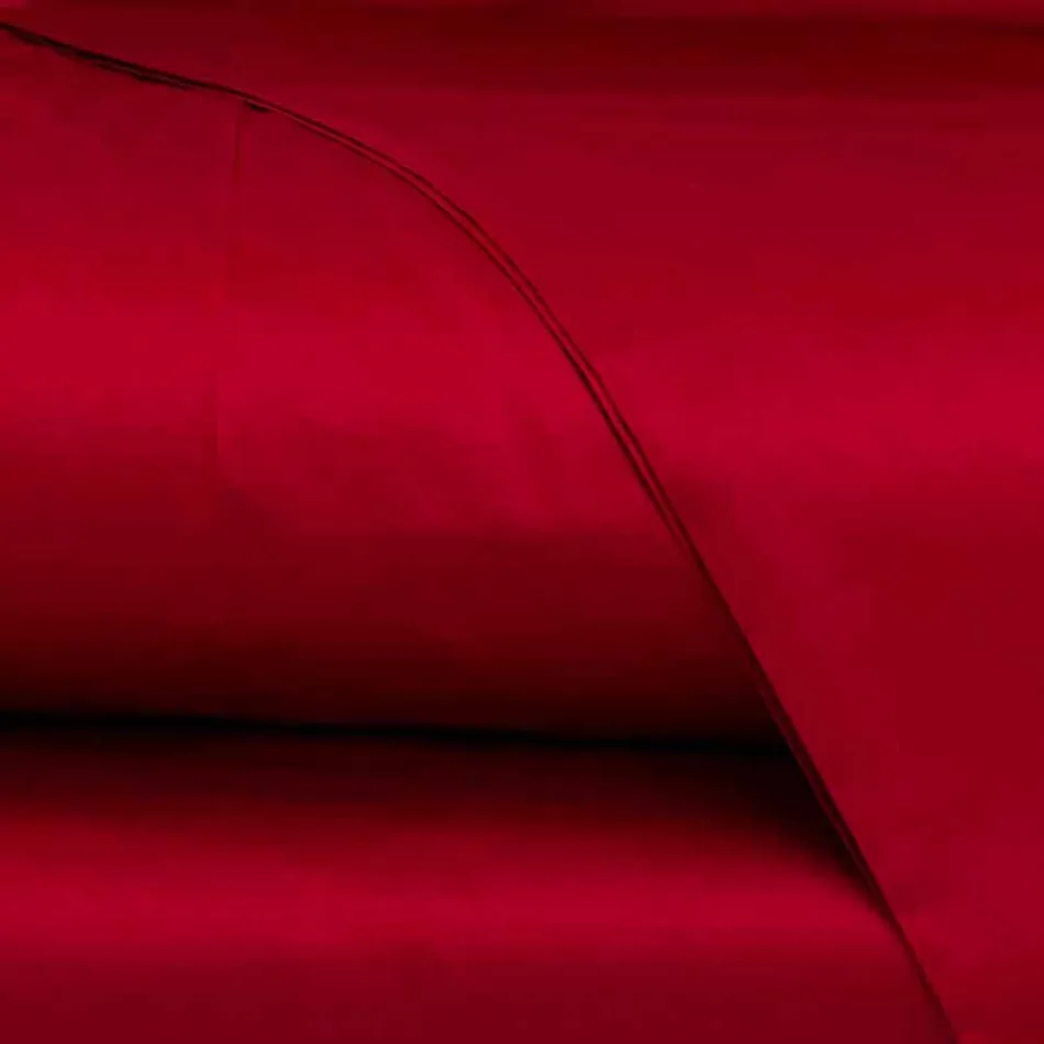 Ensemble de draps en satin de coton pour lit double de couleur unie - Freesia Viadurini