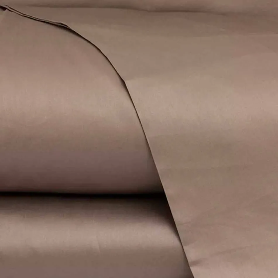 Ensemble de draps en satin de coton pour lit double de couleur unie - Freesia Viadurini