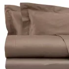 Ensemble de draps en satin de coton pour lit double de couleur unie - Freesia Viadurini