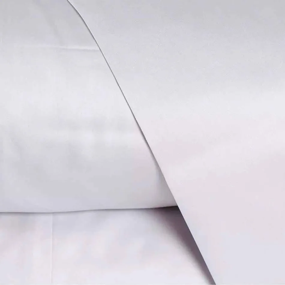 Ensemble de draps en satin de coton pour lit double de couleur unie - Freesia Viadurini