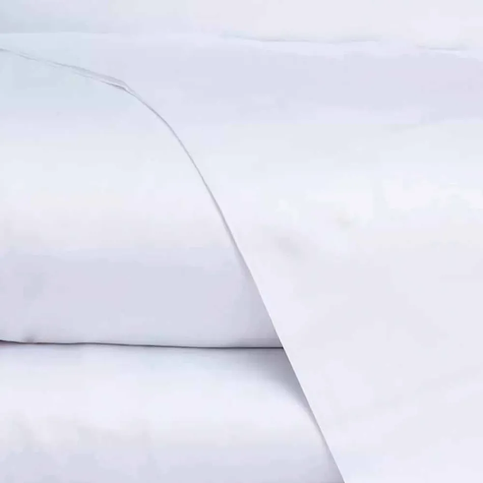 Ensemble de draps en satin de coton pour lit double de couleur unie - Freesia Viadurini