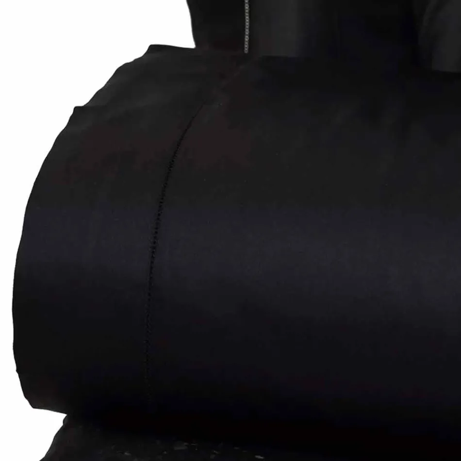 Ensemble de draps en satin de coton pour lit double de couleur unie - Freesia Viadurini