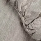 Draps-housses doubles en Lin Noir, Beurre ou Vieille Craie - Fiumano Viadurini