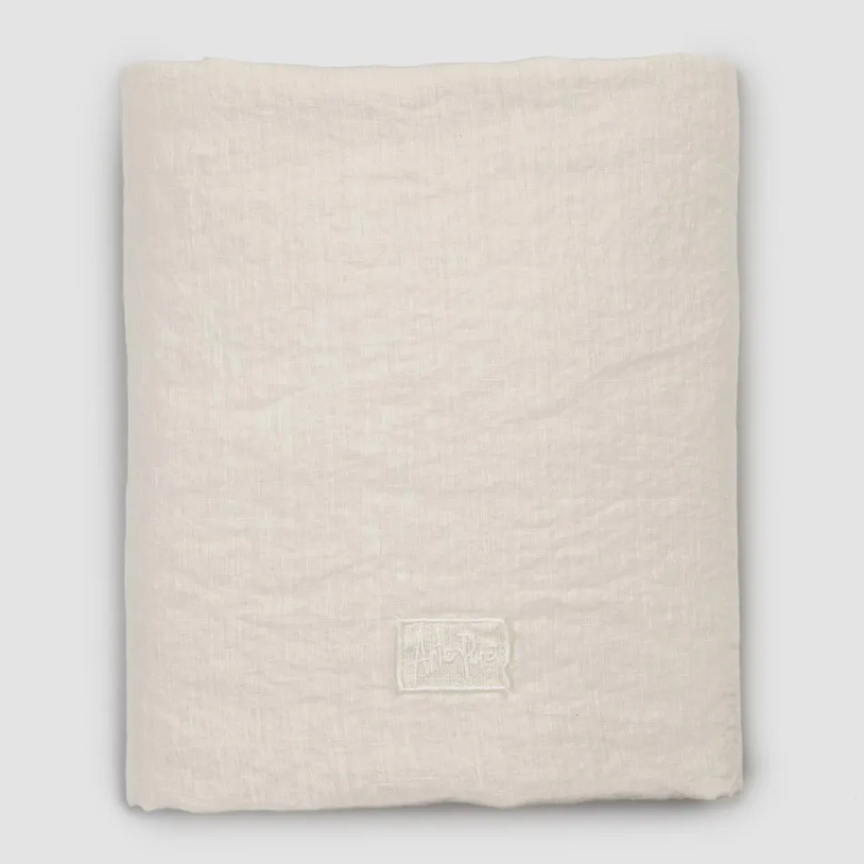 Draps-housses doubles en Lin Noir, Beurre ou Vieille Craie - Fiumano Viadurini