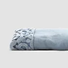 Drap de lit double en lin avec dentelle Poema, 3 finitions - Dulcis Viadurini