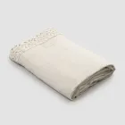 Drap de lit double en lin avec dentelle Poema, 3 finitions - Dulcis Viadurini