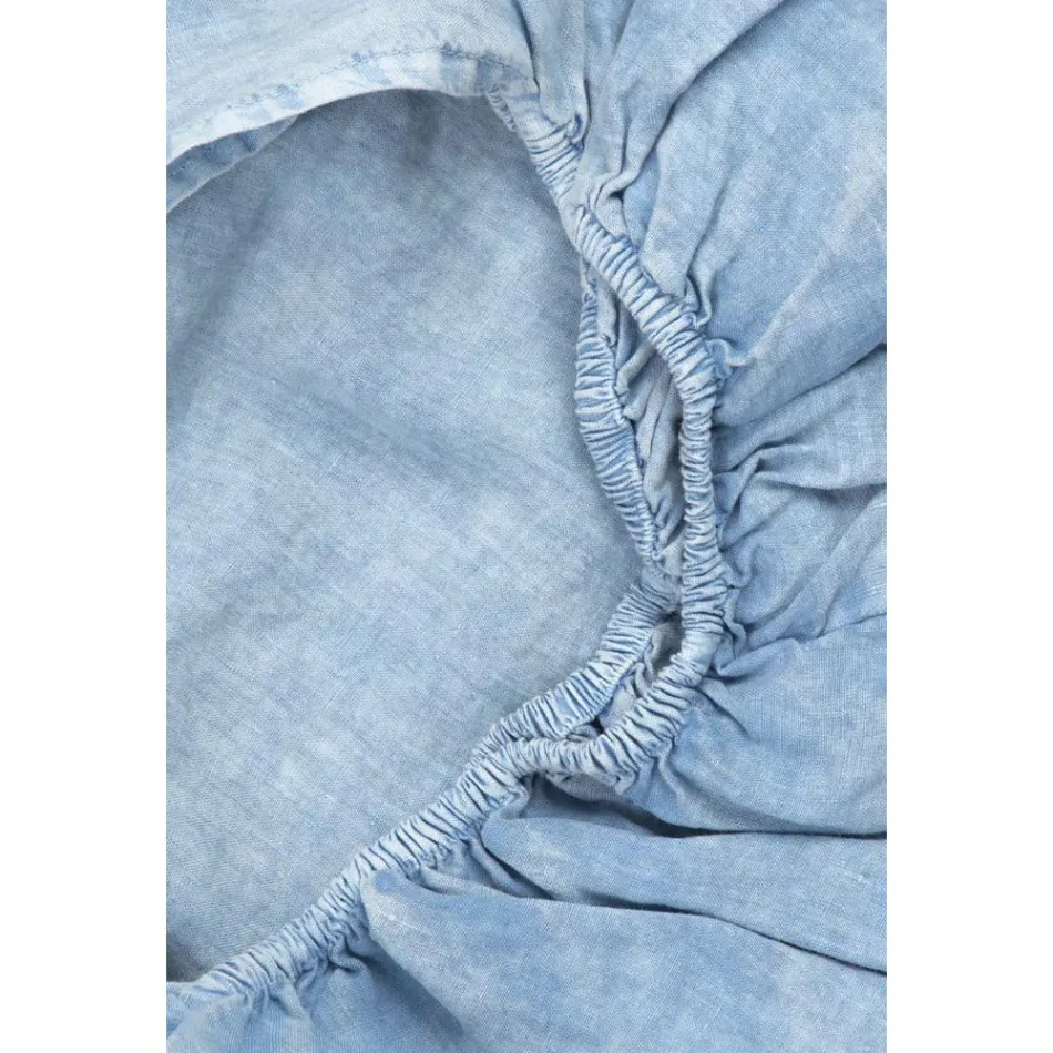 Drap-housse double, lin coloré de luxe fabriqué en Italie - Fiumano Viadurini