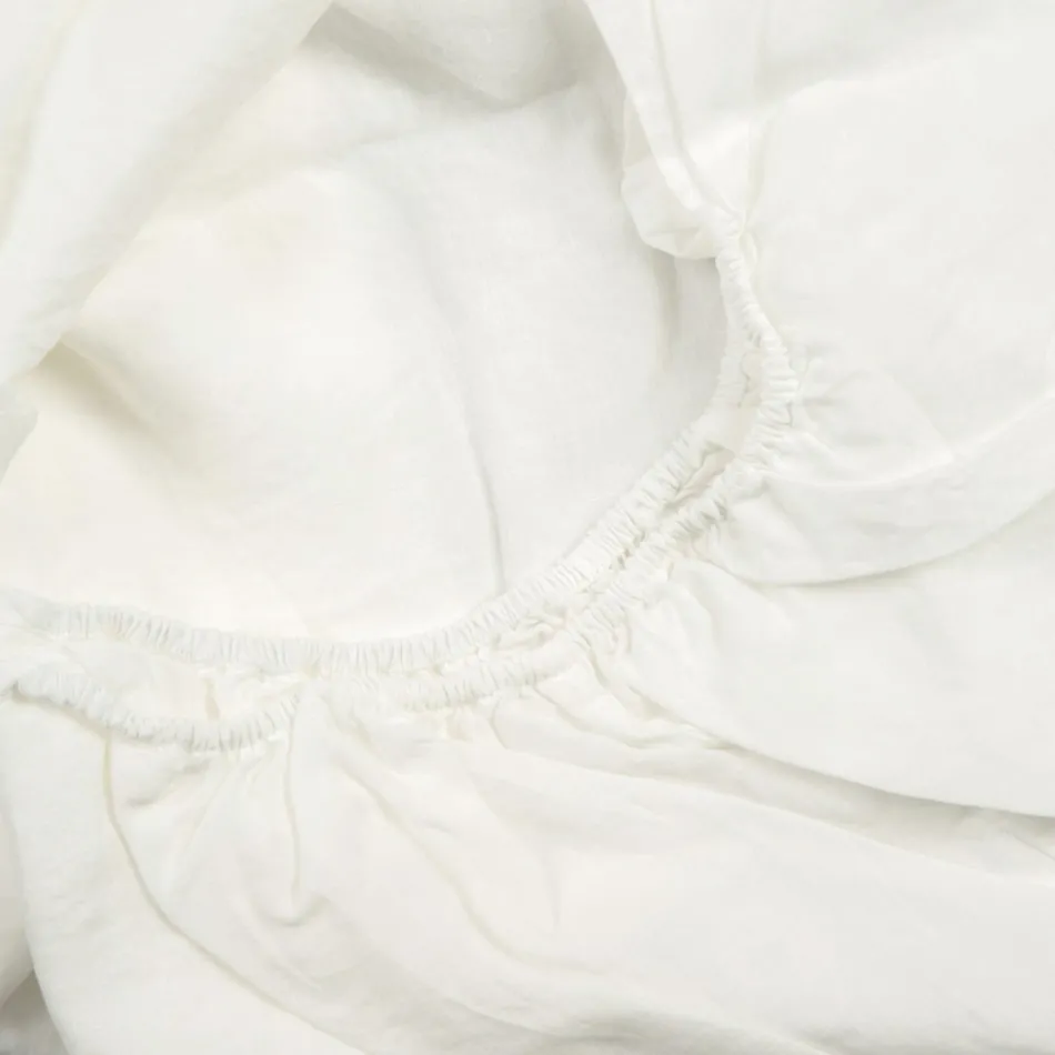 Drap-housse double, lin coloré de luxe fabriqué en Italie - Fiumano Viadurini