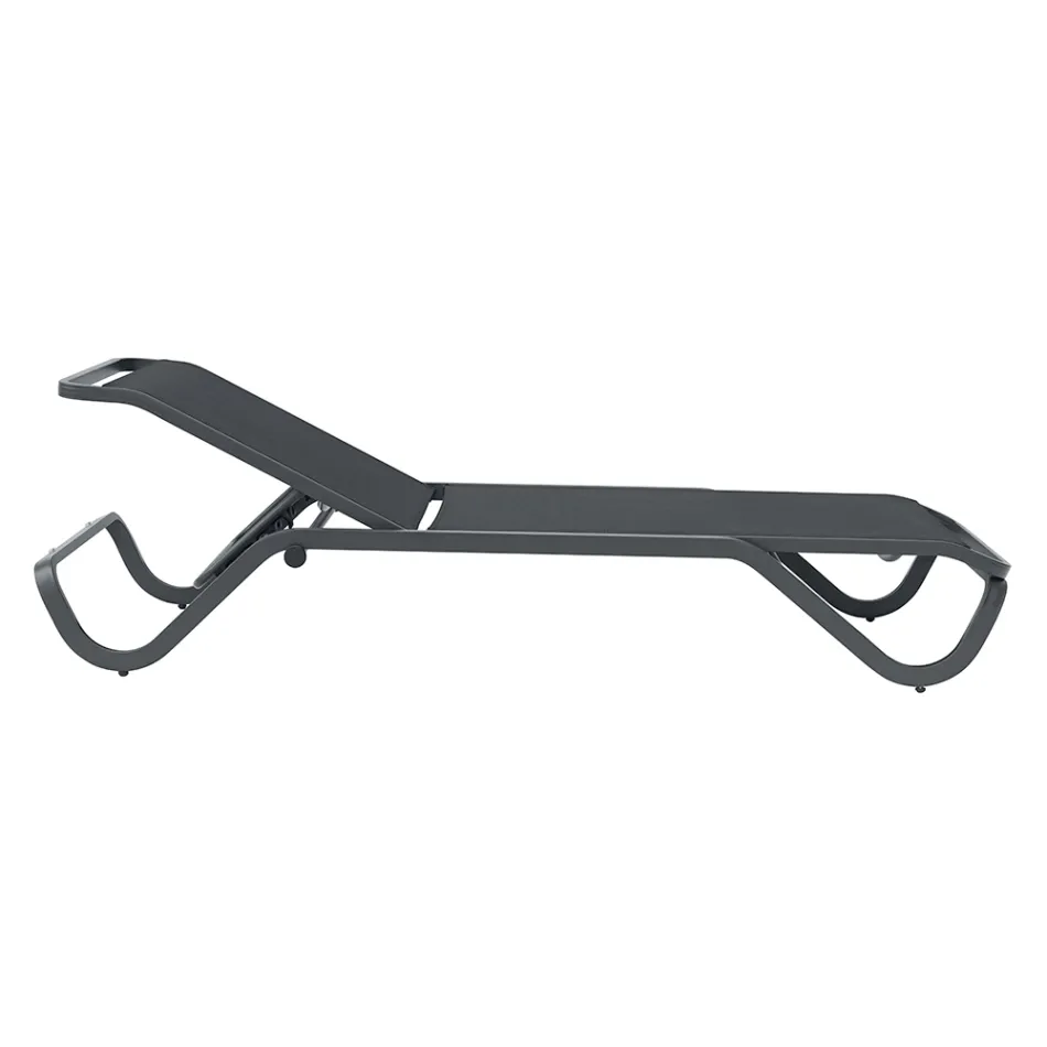 Transat d'extérieur Solaya 194x65 cm en aluminium et textilène Viadurini