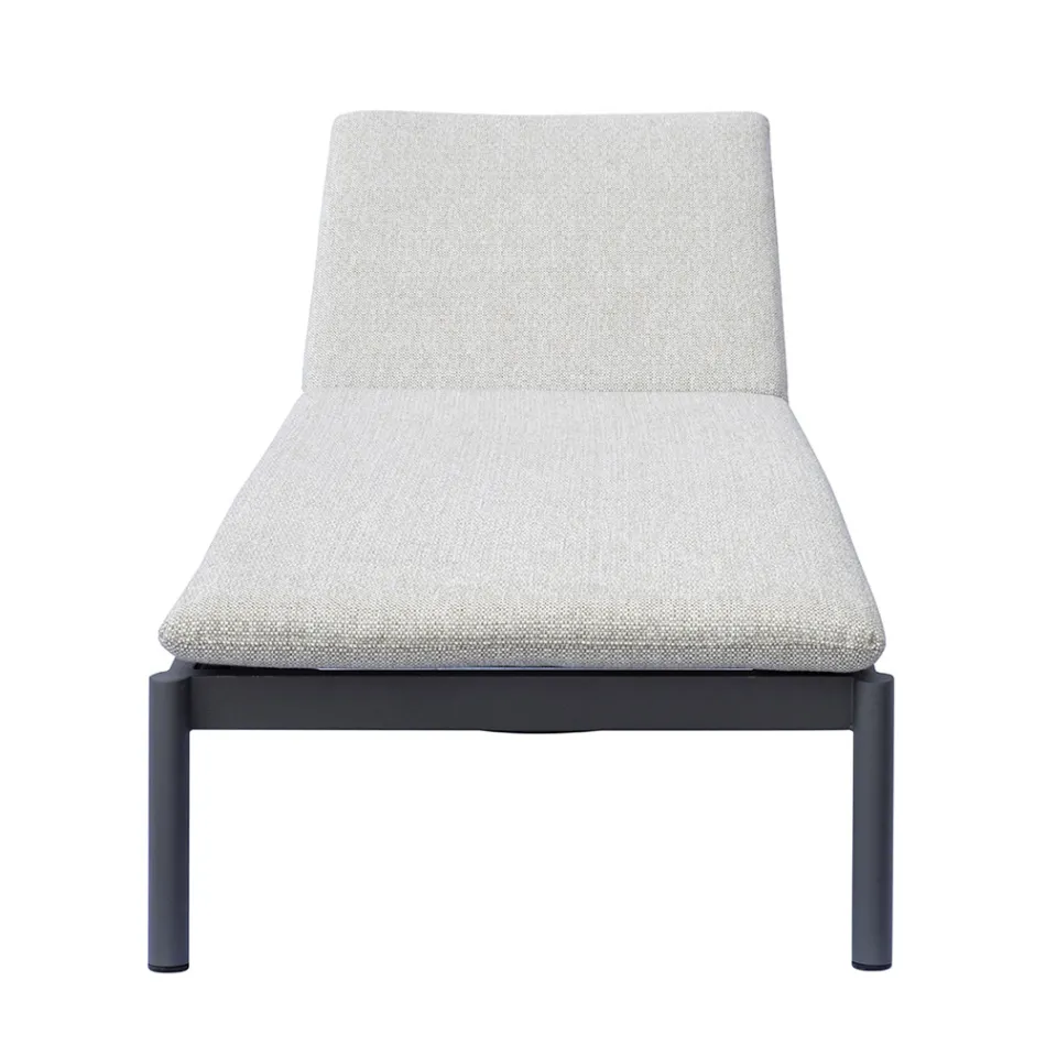 Transat d'extérieur en aluminium avec coussin 205 x 76 cm - Tessara Viadurini