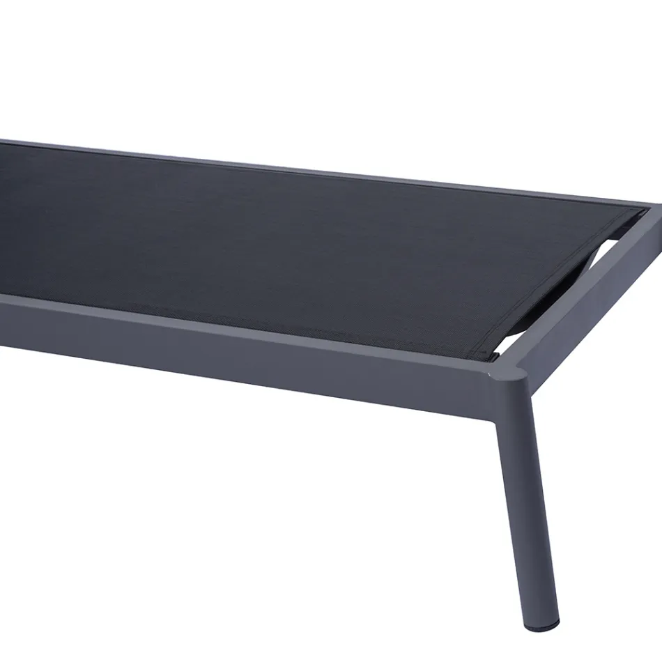 Transat d'extérieur en aluminium avec coussin 205 x 76 cm - Tessara Viadurini