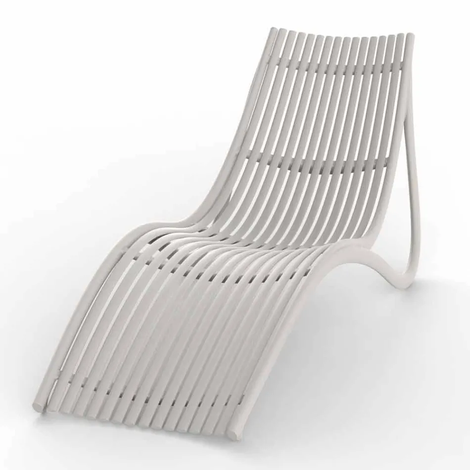 Chaise Longue Extérieure Sunbed, Plastique Blanc ou Écru 4 Pièces - Ibiza par Vondom Viadurini