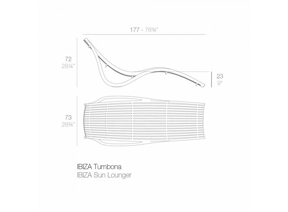 Chaise Longue Extérieure Sunbed, Plastique Blanc ou Écru 4 Pièces - Ibiza par Vondom Viadurini