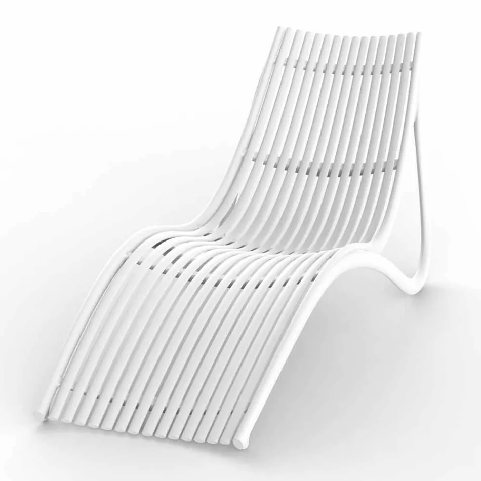 Chaise Longue Extérieure Sunbed, Plastique Blanc ou Écru 4 Pièces - Ibiza par Vondom Viadurini
